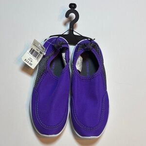NWT Kids Purple Slip-On Water Shoes - Easy On/Off Girls Size 13